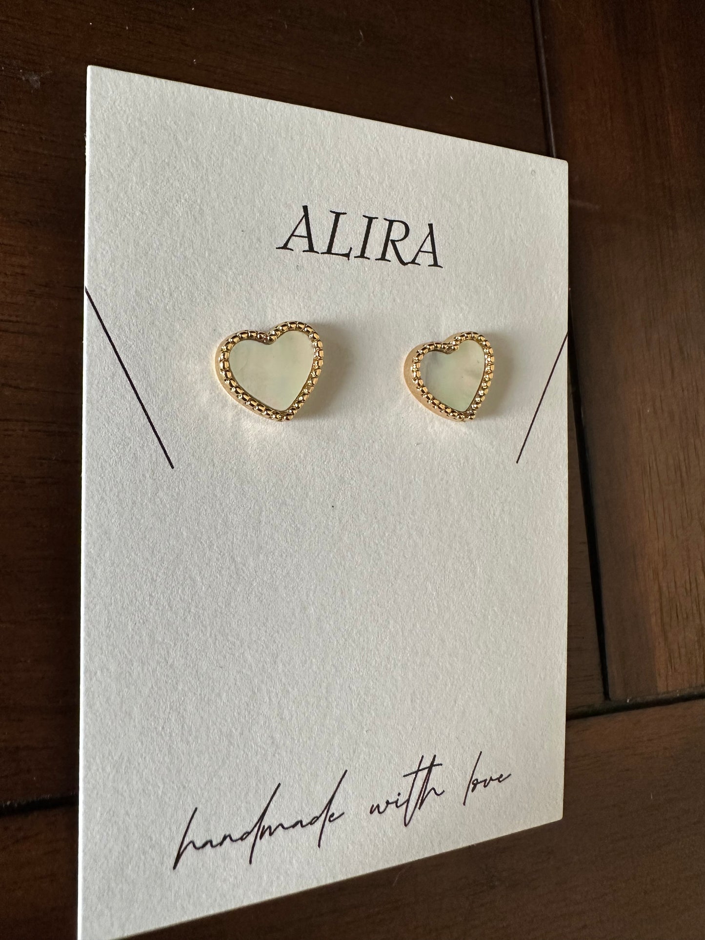 White Heart Earrings